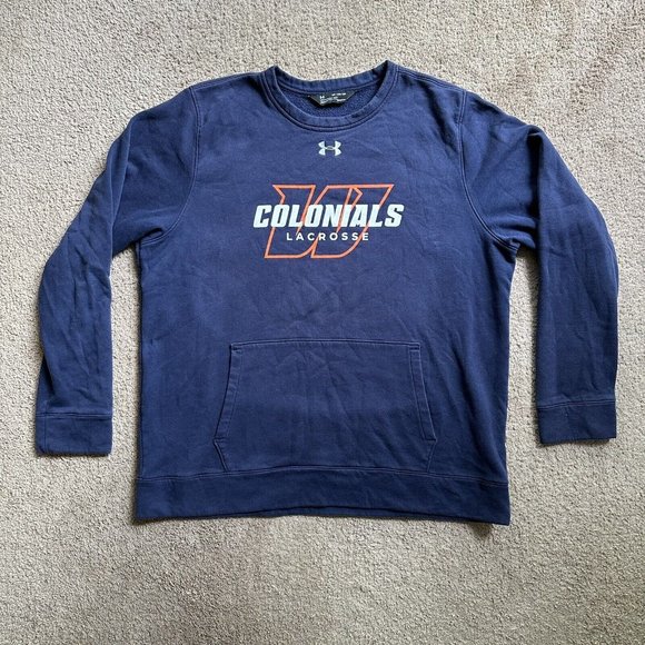 Under Armour Other - Under Armour Sweatshirt Men's 2XL Crewneck Fleece Colonials Lacrosse Navy Blue
